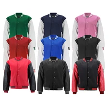 Men's Two Tone Snap Button Varsity Classic College Sports Letterman Jacket