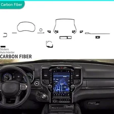 16Pcs Real Carbon Fiber Interior Dash Cover Kit For RAM 1500/2500/3500 2019-2024