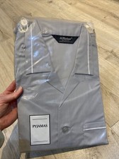 Vintage St Michaels Mens Grey Pyjamas With White Piping Size Large New In Packet