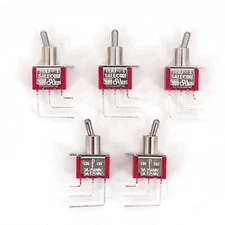 5Pcs Salecom T8020L 3Pin ON-OFF-ON SPDT Right Angled PCB Mini Toggle Switch