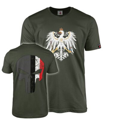 German Skull Preußen Adler Deu Deutschland schwarz T-Shirt#41231 - Main Image