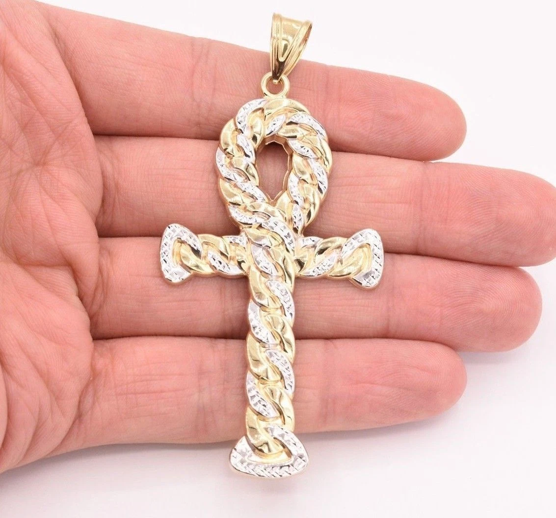 COOLSTEELANDBEYOND Unisex Crocifisso Croce, Gesù Cristo, Ciondolo Croce, Collana con Pendente Croce da Uomo Donna, Acciaio, Catena 60CM