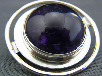 schöne alte Brosche Silber 835/- Amethyst ca.50er Jahre RLS 316