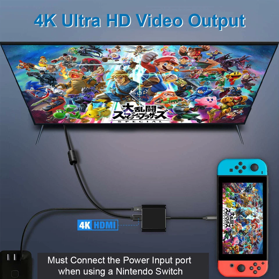 HDMI Typ C HUB HDMI Adapter USB C zu HDMI Adapter USB 3.1-3.0 (SCHWARZ) - Bild 4 von 4