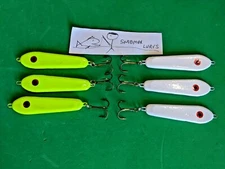 6 - 2 OZ  SLAB SPOON FISHING JIGGING CASTING LEAD LURES