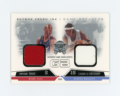 DWYANE WADE CARMELO ANTHONY 2004-05 SkyBox Fresh Ink Dual Jersey