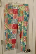 Vtg Lilly Pulitzer Capri Pants Size 12 San Diego Beach Animals California Pink