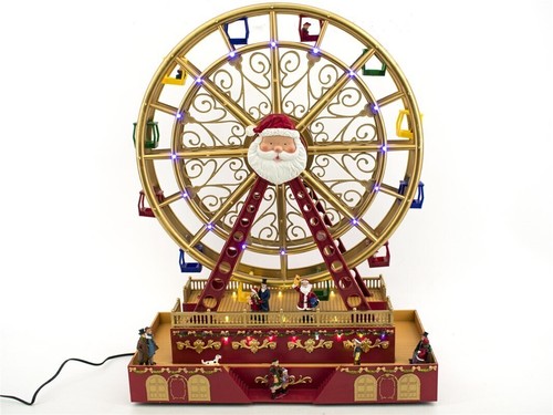 Giostrine Di Natale In Movimento Giostra di Natale Ruota Panoramica Babbo Natale 68 LED/SUONO/MOVIMENTO