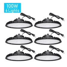 6Pcs 100W UFO Led High Bay Light Industrial Gym Shop Commercial Light Fixture