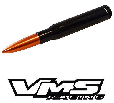 VMS FORD F150 F250 50 CALIBER BULLET ALUMINUM SHORT ANTENNA BLACK ORANGE