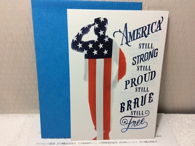 VETERANS DAY HALLMARK GREETING CARD New w/envelope ''AMERICA still STRONG-PROUD''