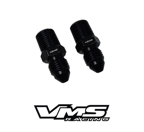 x2 VMS RACING STRAIGHT -3AN TO 1/8" NPT BLACK ALUMINUM NOS NITROUS FITTINGS - 第 3/5 張圖片