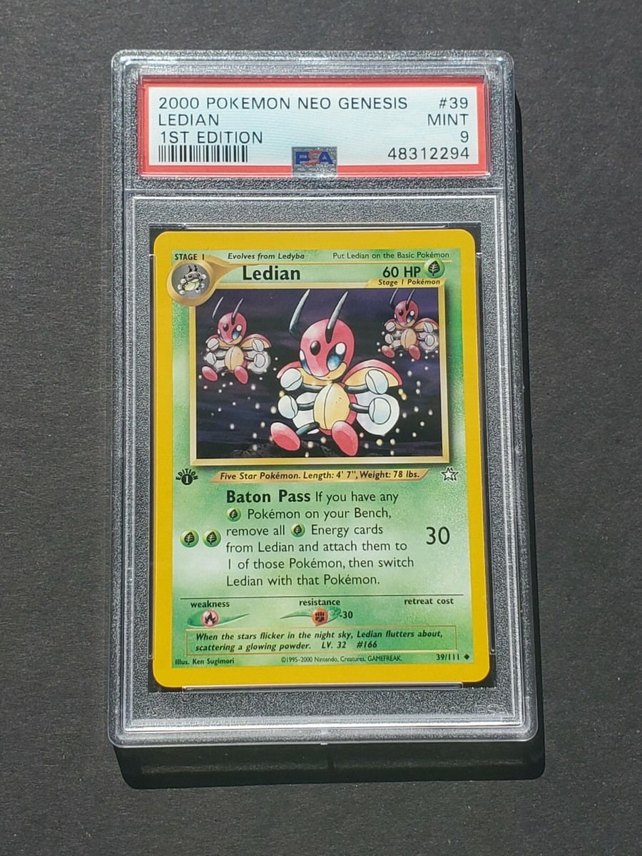 Pokemon PSA 9 1ST EDITION LEDIAN 39/111 NEO GENESIS SET NON HOLO