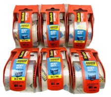 6 scotch heavy-duty shipping tape dispenser, 1-7/8" x 22.2 Yd clear