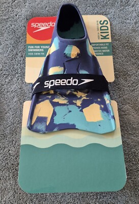 Speedo Kids Swim Fin~Blue Marble~Size Small (9-10). New.