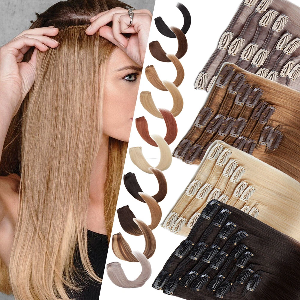 18 Ultra-Seamless Clip-in Hair Extensions Platinum