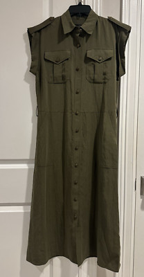 Rag & Bone Roxanne Utility Midi Shirt Dress Size XXS, (Missing Belt), NEW $450