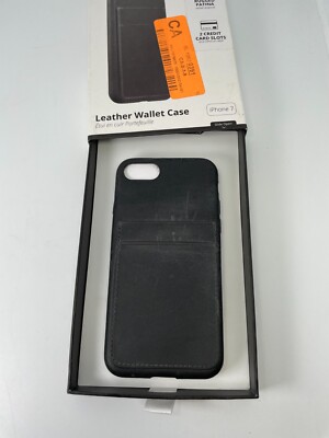 Nomad LEATHER Wallet Case card Slot for iPhone SE 3rd 2nd 8 7 Slate Gray Patina 