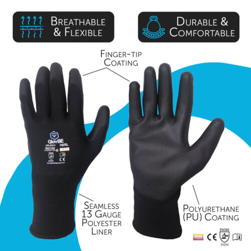 Guantes GlovBE 6/12/120 PARES Poliéster Trabajo/Jardín/Mecánica/Construcción/Seguridad - Imagen 4 de 19
