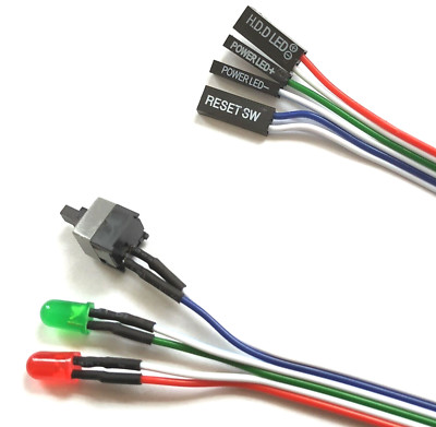 Ein Aus Reset Taster Schalter Power On Button Kabel LED PC Case SW Switch Cable