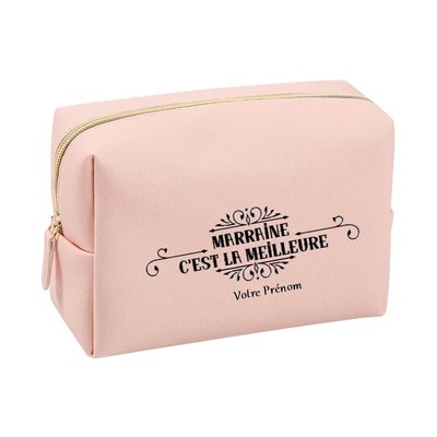 Grande trousse de toilette rose pochette Meilleure marraine