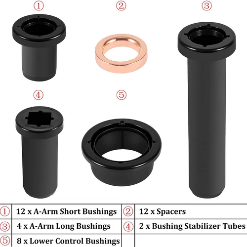 Caltric Rear A Arm Bushing Kit For Polaris Sportsman 500 4x4 HO 2001 - Foto 15 di 15