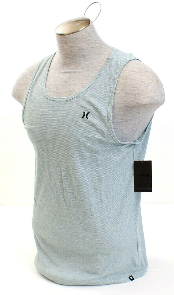 Hurley Barrier 条纹无袖背心衬衫男式全新带标签 — 第 2/4 张图片