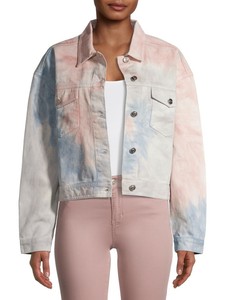 tie dye white denim jacket