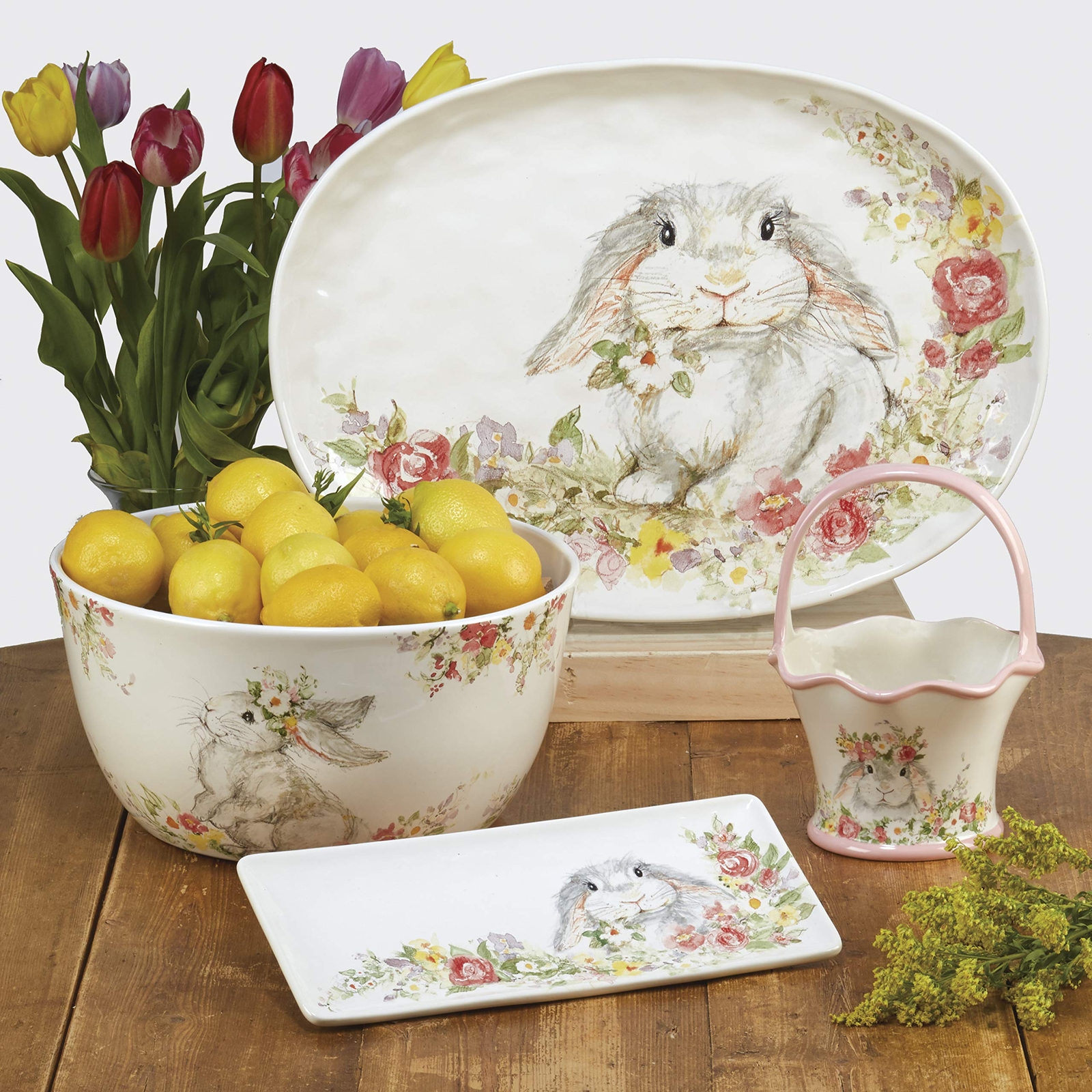 Certified International Sweet Bunny 16 Piece Dinnerware Set Service for 4