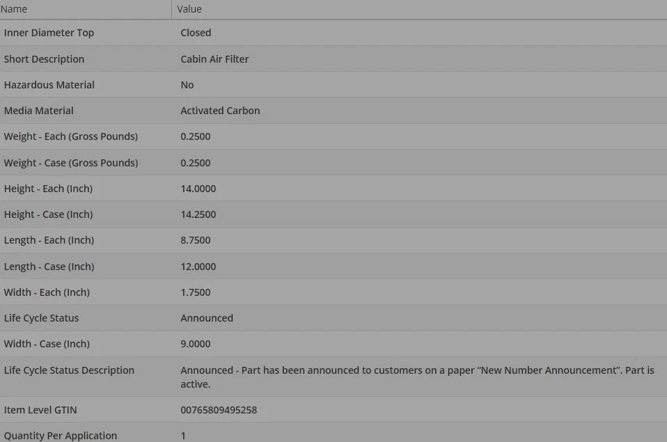 FILTRO DE AIRE DE CABINA OEM WIX para JAGUAR XF 2013-2015 V6-3,0 L Foto 3 de 3