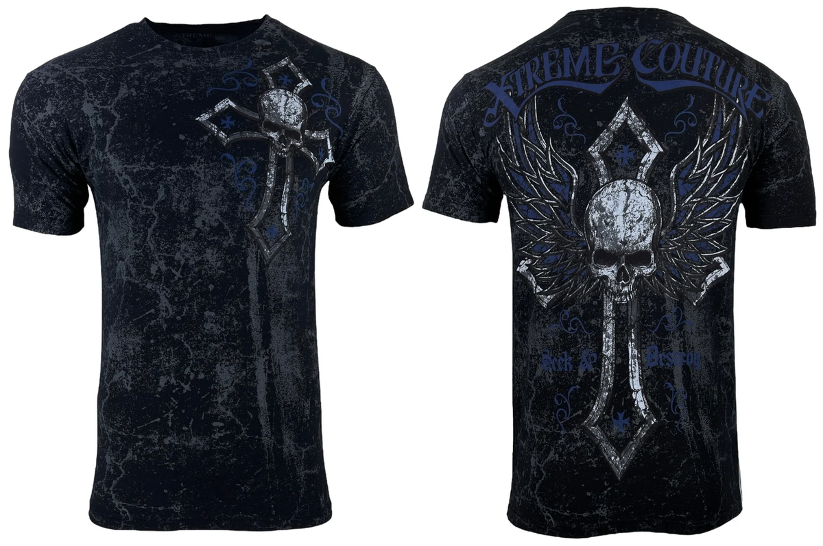 Xtreme Couture By Affliction Men's T-shirt Stone Warrior Cross