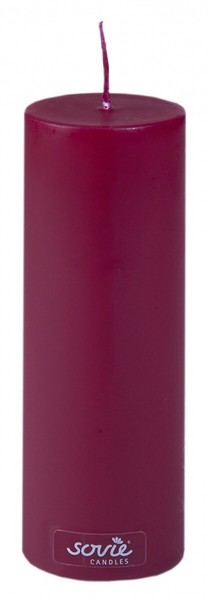 1 Sovie Stumpenkerze In Bordeaux 5X15Cm - Blockkerze Dekokerze Flachkopf Kerze-image