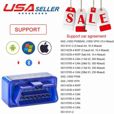 OBD2 Scanner - OBDII Code Reader Tool Clear Codes Check Engine RPM, Temperature