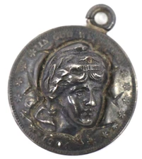 1904 Barber Half Dollar Repousse Pop Out Coin Pendant RARE