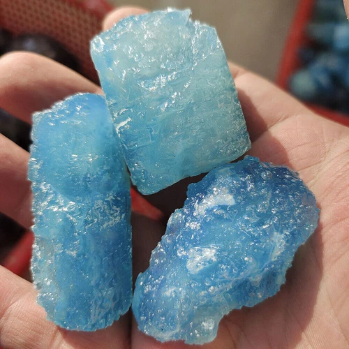 1/2 Pfund grober natürlicher Aquamarin Rohstein Quarz Kristall Heilung Mineral Probe - Bild 4 von 6