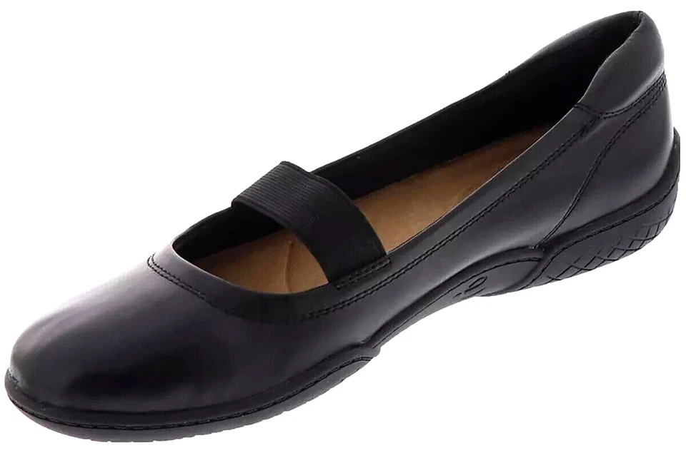 Zapatos planos Easy Spirit para mujer de cuero dorado sin cordones punta redonda Mary Janes ~ 9W Foto 2 de 4