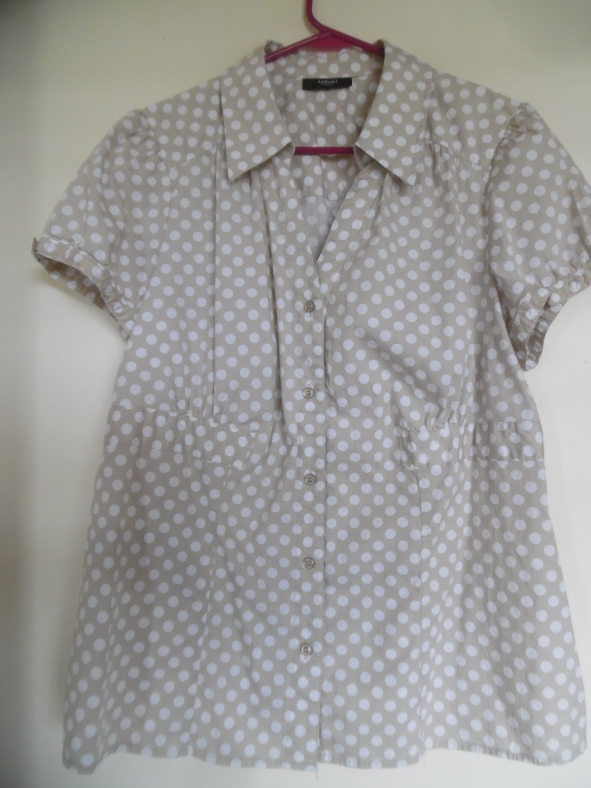 Alfani Woman Polka Dot Ton Shirt Blouse Sz XL