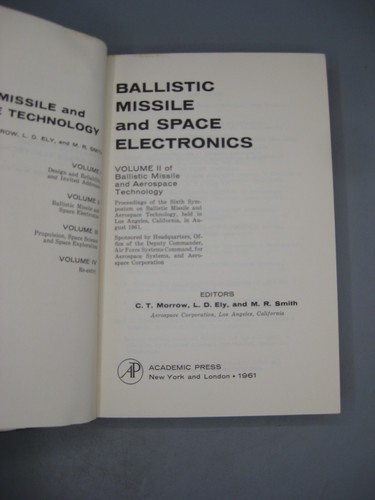 Vtg 1961 Ballistic Missile and Aerospace Technology 6th Symposium Books 1,2,3,4 - Picture 9 of 14