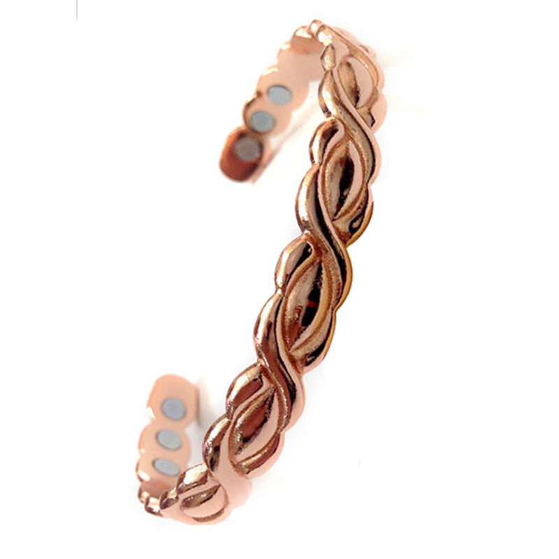 Pure Copper Magnetic Therapy Bracelet - For Arthritis Pain Relief, Rose Gold Color