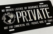 Reflective Engraved Custom Car Tag Diamond Etched Black Metal License Plate