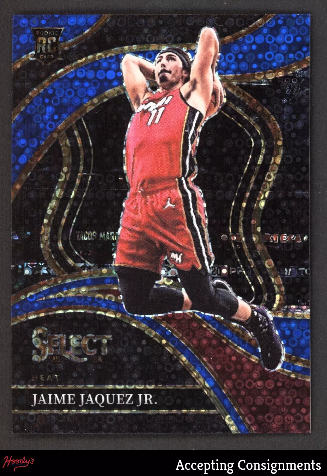 2023-24 Select Prizms Blue Disco #300 Jaime Jaquez Jr. COURTSIDE RC ROOKIE 10/25