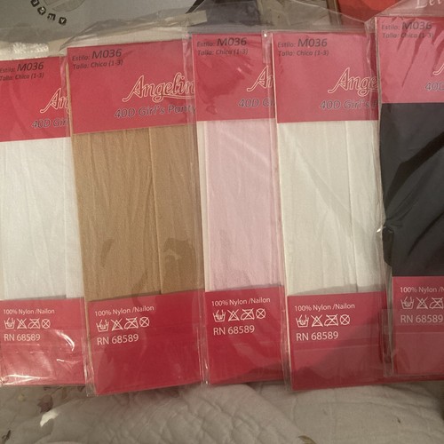 Lot Of Girls dance Tights/Pantyhose Small 1-3 Black Pink Ivory Beige NIP 4 - Picture 2 of 5