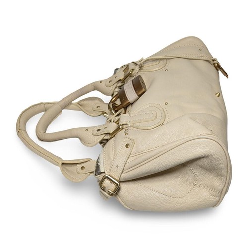Bolso de Mano Chloe Paddington Bolso de Hombro Blanco Crema Candado Cuero Auténtico Japón - Imagen 5 de 11