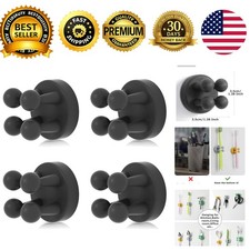 4 Pack Silicone Toothbrush Holder Self Adhesive Wall Hook Waterproof Single Hook
