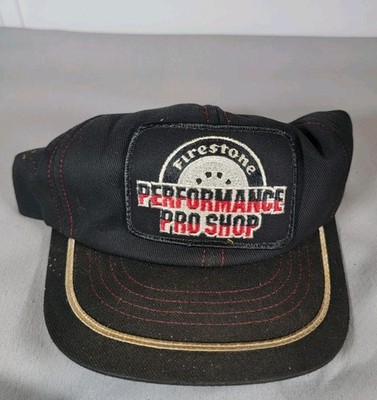 VINTAGE! Firestone Performance PRO Shop Black Snapback Trucker Hat Damaged