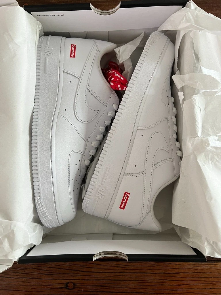 Supreme x Nike Air Force 1 Low Box Logo - Black White for Sale