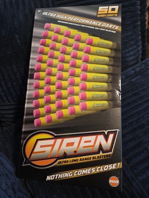 Siren Half Dart 50-Pk Refill Ultra High Performance Foam Darts For Long Range Bl
