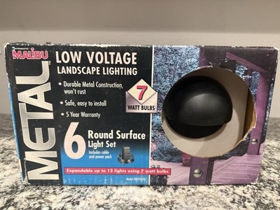 Malibu Metal LT80706TD (6 Pc) 7-Watt Round Surface Light Set W/Cable Power Pack