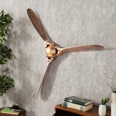 Wanddekoration SCREW III 97cm Kupfer geflammt Flugzeug Propeller Wandpropeller