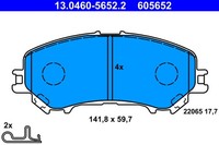 1X ATE 13.0460-5652.2 Bremsbelagsatz Scheibenbremse FüR Nissan